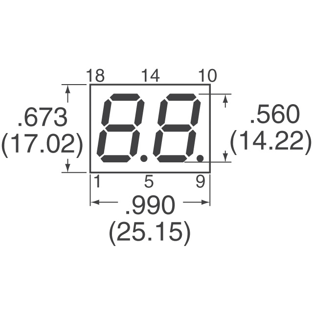 HDSP-5523 Broadcom Limited  Modules d'affichage - Caractères et chiffres à LED